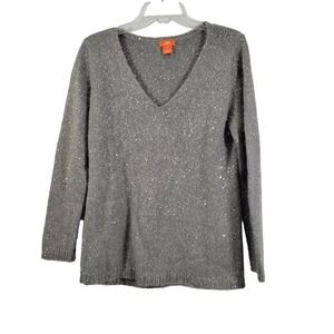 Joe Fresh Women's Gray Sparkly Sweater Size L 72822-0547